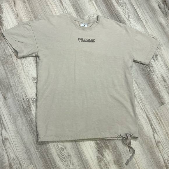 Gymshark Men’s Restore Cotton T-Shirt Desert Beige Drawstring Waist Short Sleeve - Picture 1 of 10